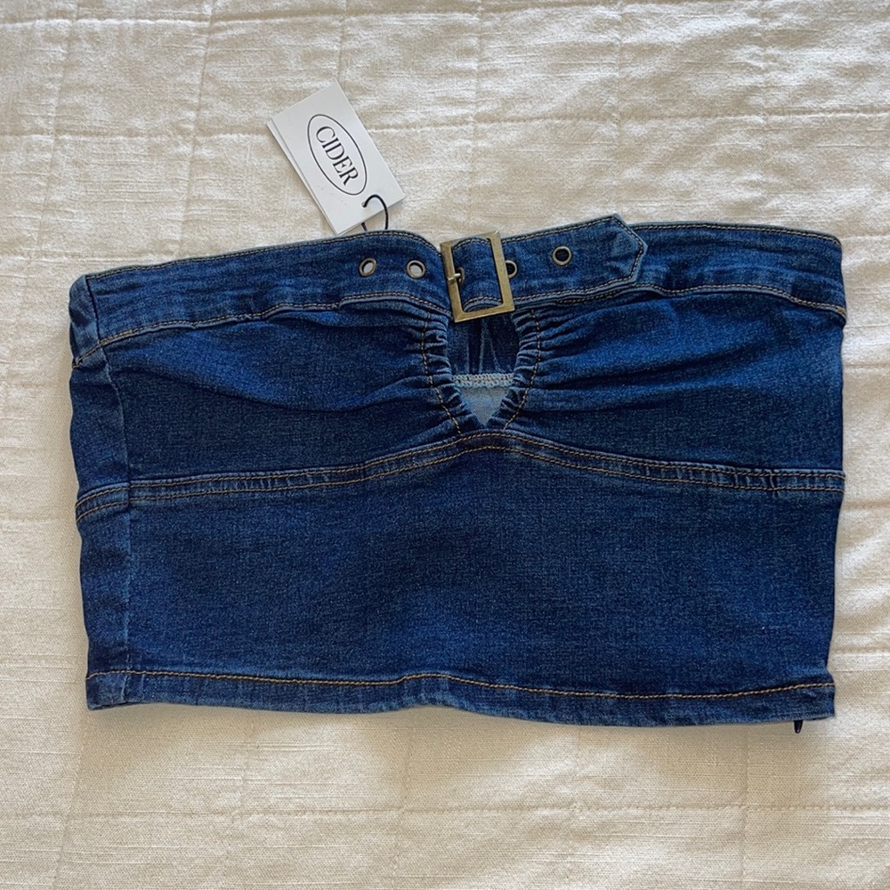 Denim tube top